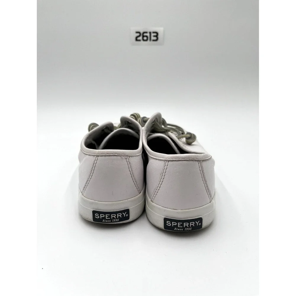 Sperry Seacoast STS91888 Women's 7M‎ Shoes Cloud White Leather Lace Up Sneakers